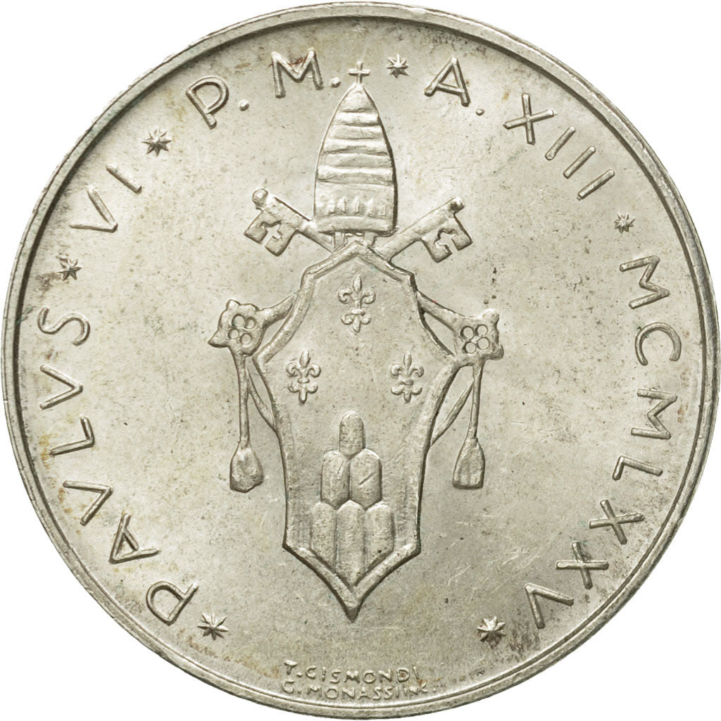 Moneda, Vaticano, 500 Lire, 1975, Roma, SC, Plata, KM:123