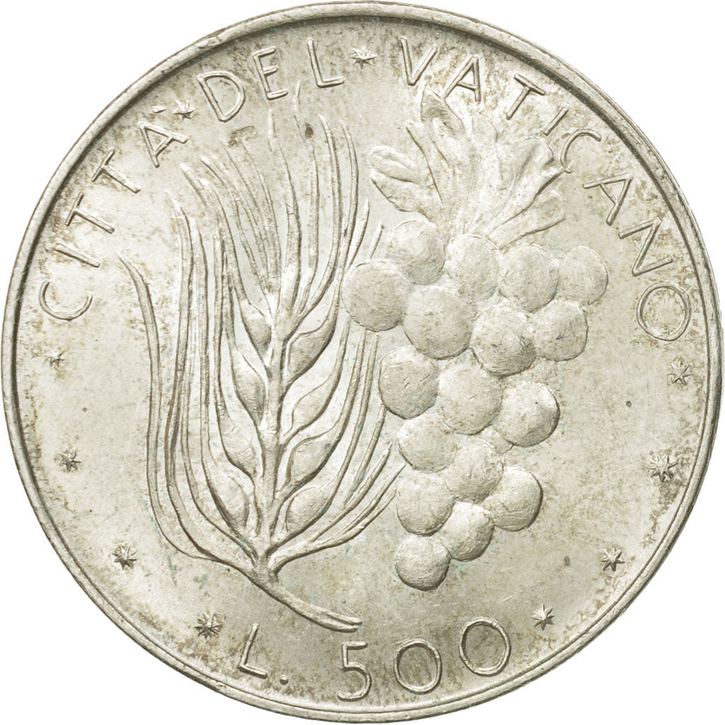 Moneda, Vaticano, 500 Lire, 1975, Roma, SC, Plata, KM:123