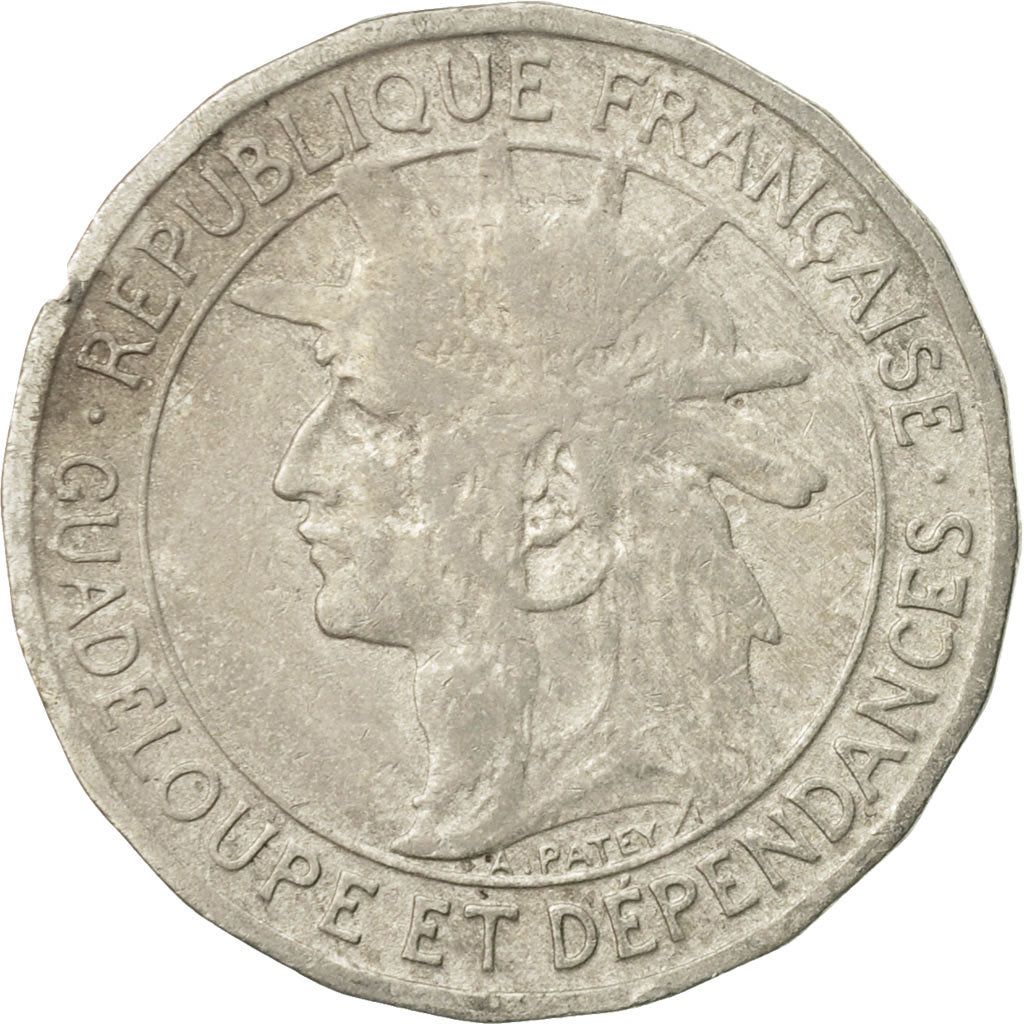 Moneta, Guadalupe, Franc, 1903, Paris, MB+, Rame-nichel, KM:46