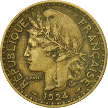 Cameroon, 2 Francs, 1924, Paris, EF(40-45), Aluminum-Bronze, KM:3