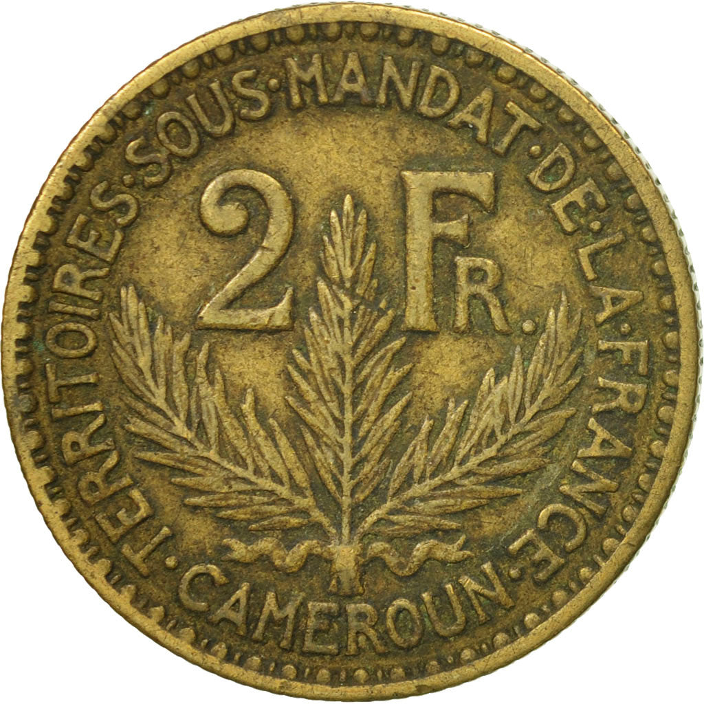 Cameroon, 2 Francs, 1924, Paris, EF(40-45), Aluminum-Bronze, KM:3