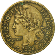 Coin, Cameroon, 2 Francs, 1924, Paris, EF(40-45), Aluminum-Bronze, KM:3