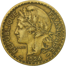 Coin, Cameroon, 2 Francs, 1924, Paris, EF(40-45), Aluminum-Bronze, KM:3