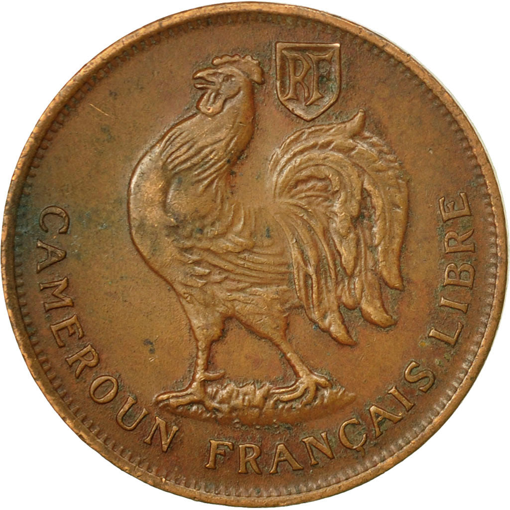 Coin, Cameroon, Franc, 1943, Pretoria, EF(40-45), Bronze, KM:5, Lecompte:16