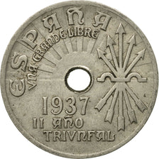 Coin, Spain, 25 Centimos, 1937, Vienna, EF(40-45), Copper-nickel, KM:753