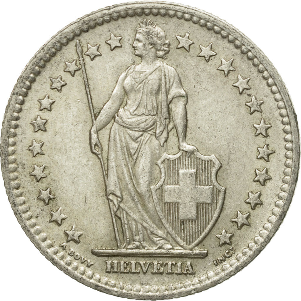 Coin, Switzerland, 2 Francs, 1946, Bern, EF(40-45), Silver, KM:21