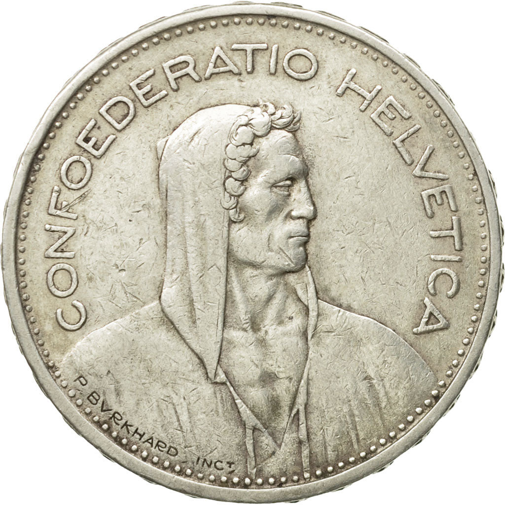 Coin, Switzerland, 5 Francs, 1932, Bern, AU(50-53), Silver, KM:40