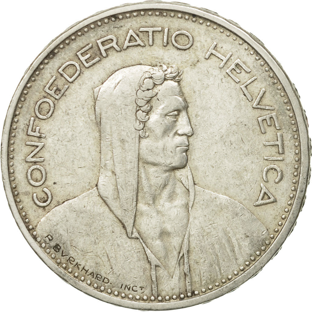 Coin, Switzerland, 5 Francs, 1932, Bern, AU(50-53), Silver, KM:40