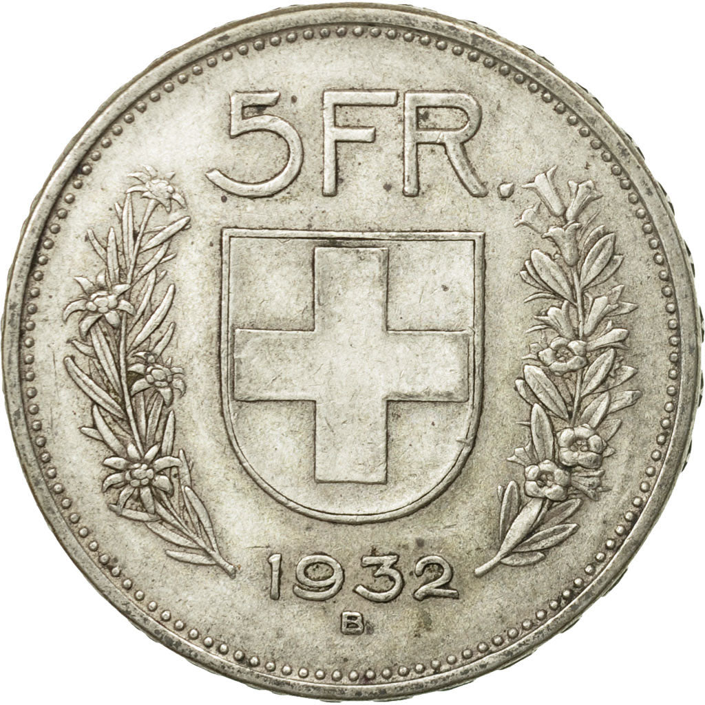 Coin, Switzerland, 5 Francs, 1932, Bern, EF(40-45), Silver, KM:40