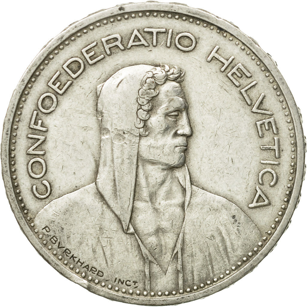 Coin, Switzerland, 5 Francs, 1933, Bern, EF(40-45), Silver, KM:40