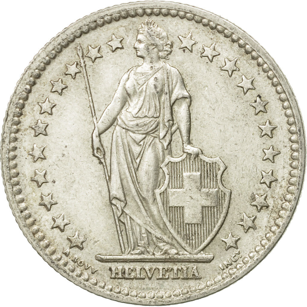 Coin, Switzerland, 2 Francs, 1945, Bern, VF(30-35), Silver, KM:21
