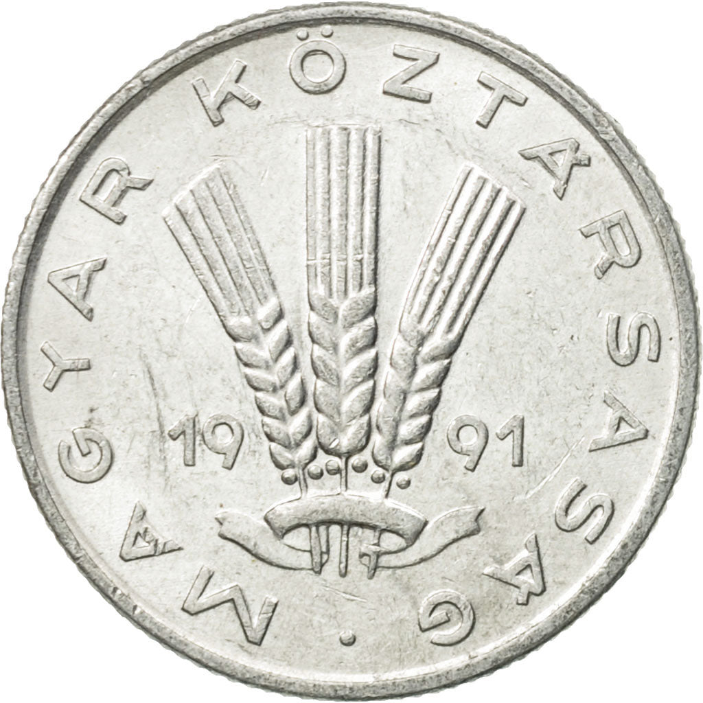 Coin, Hungary, 20 Fillér, 1991, Budapest, AU(55-58), Aluminum, KM:676