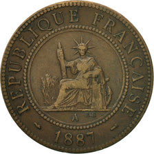 Coin, FRENCH INDO-CHINA, Cent, 1887, Paris, EF(40-45), Bronze, KM:1