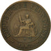 Moneda, INDOCHINA FRANCESA, Cent, 1887, Paris, MBC, Bronce, KM:1