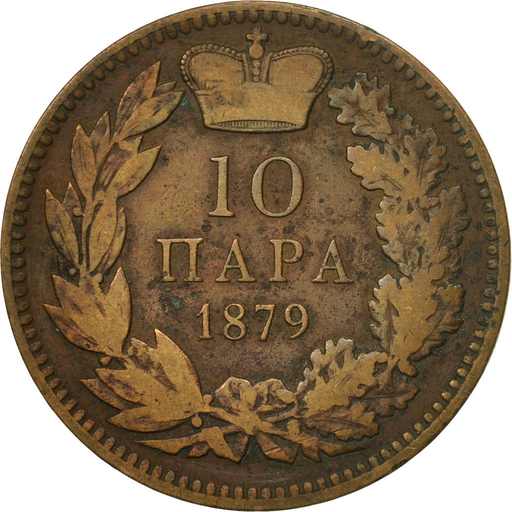 Moneta, Serbia, Milan I, 10 Para, 1879, BB, Bronzo, KM:8