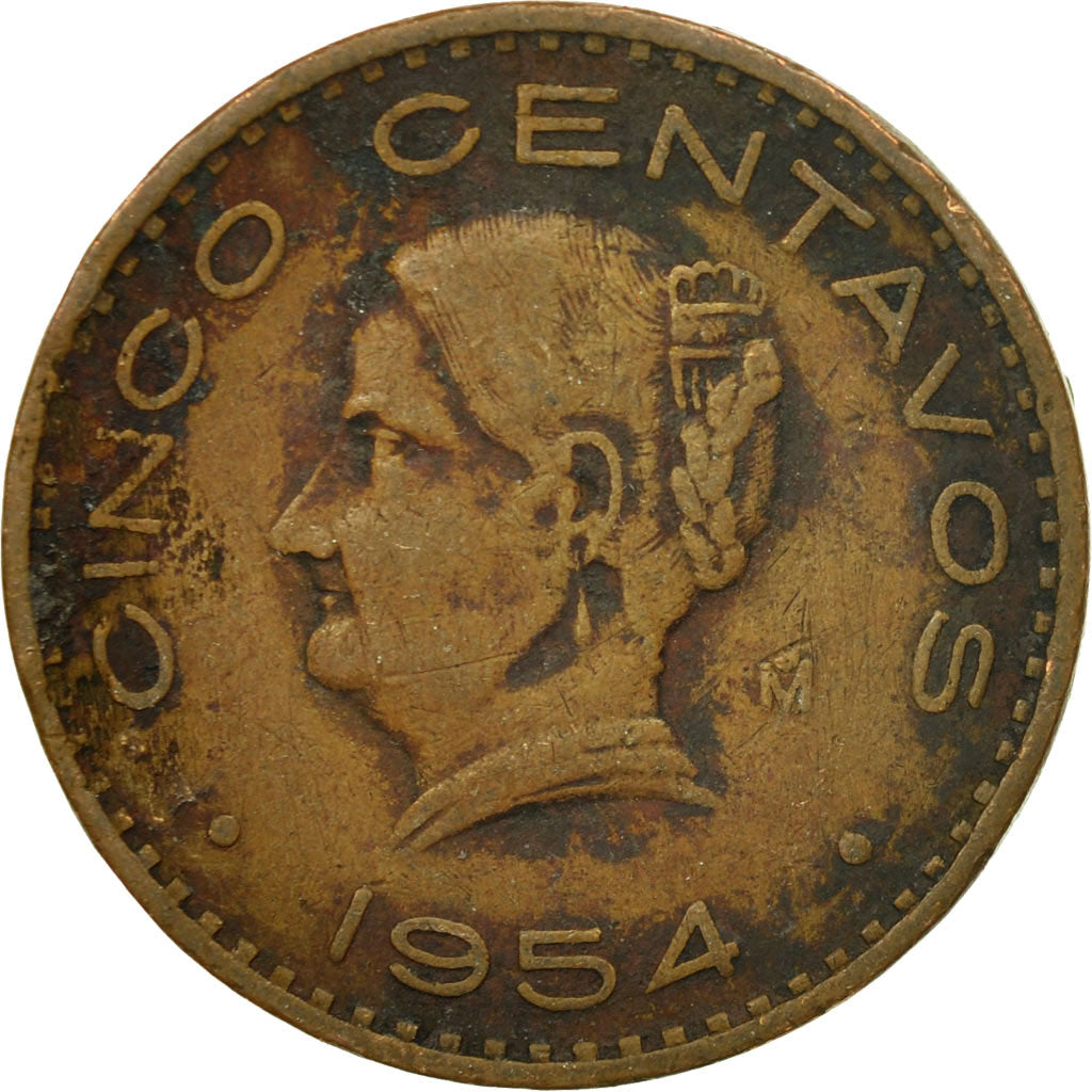 Münze, Mexiko, 5 Centavos, 1954, Mexico City, S+, Bronze, KM:424