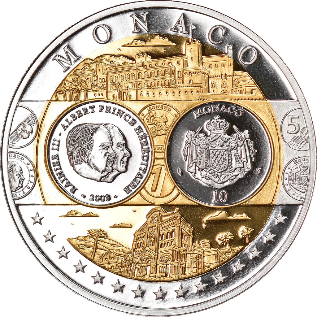 Monaco, Medaille, Europe, Rainier III, FDC, Zilver