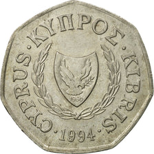 Moneta, Cipro, 50 Cents, 1994, MB+, Rame-nichel, KM:66