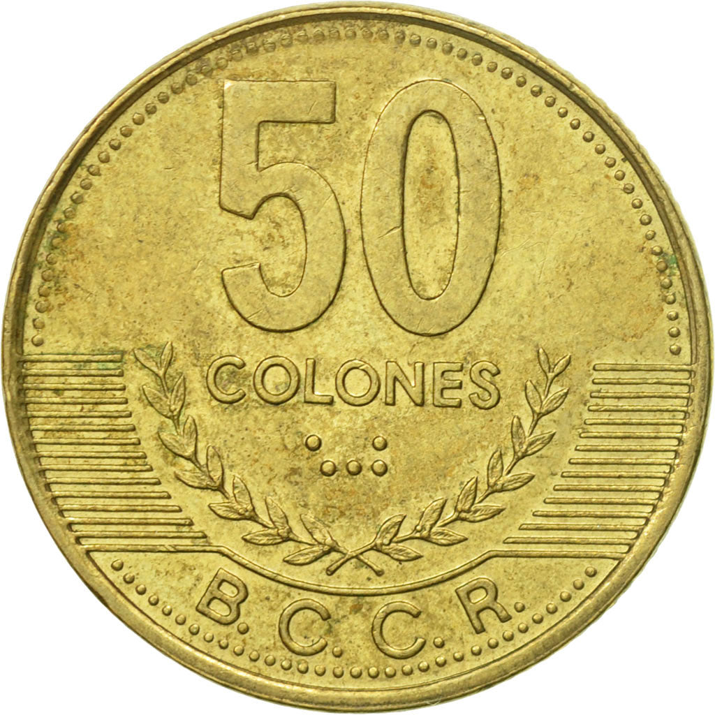 Coin, Costa Rica, 50 Colones, 2002, EF(40-45), Aluminum-Bronze, KM:231.1a