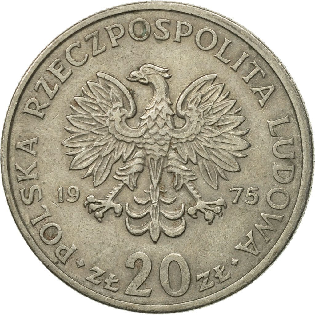 Münze, Polen, 20 Zlotych, 1975, Warsaw, SS, Copper-nickel, KM:69
