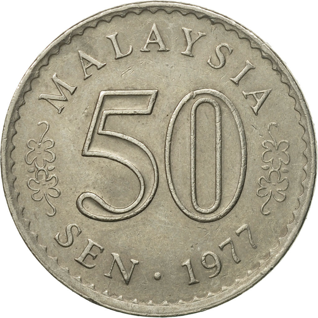 Coin, Malaysia, 50 Sen, 1977, Franklin Mint, EF(40-45), Copper-nickel, KM:5.3