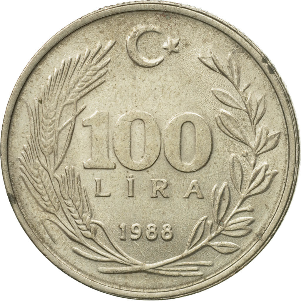 Monnaie, Turquie, 100 Lira, 1988, TTB, Copper-Nickel-Zinc, KM:967