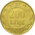 Moneda, Italia, 200 Lire, 1987, Rome, MBC, Aluminio - bronce, KM:105