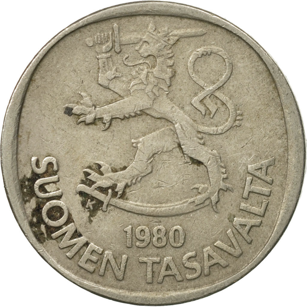 Coin, Finland, Markka, 1980, VF(20-25), Copper-nickel, KM:49a