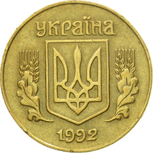 Monnaie, Ukraine, 25 Kopiyok, 1992, Kyiv, SUP, Laiton, KM:2.1a