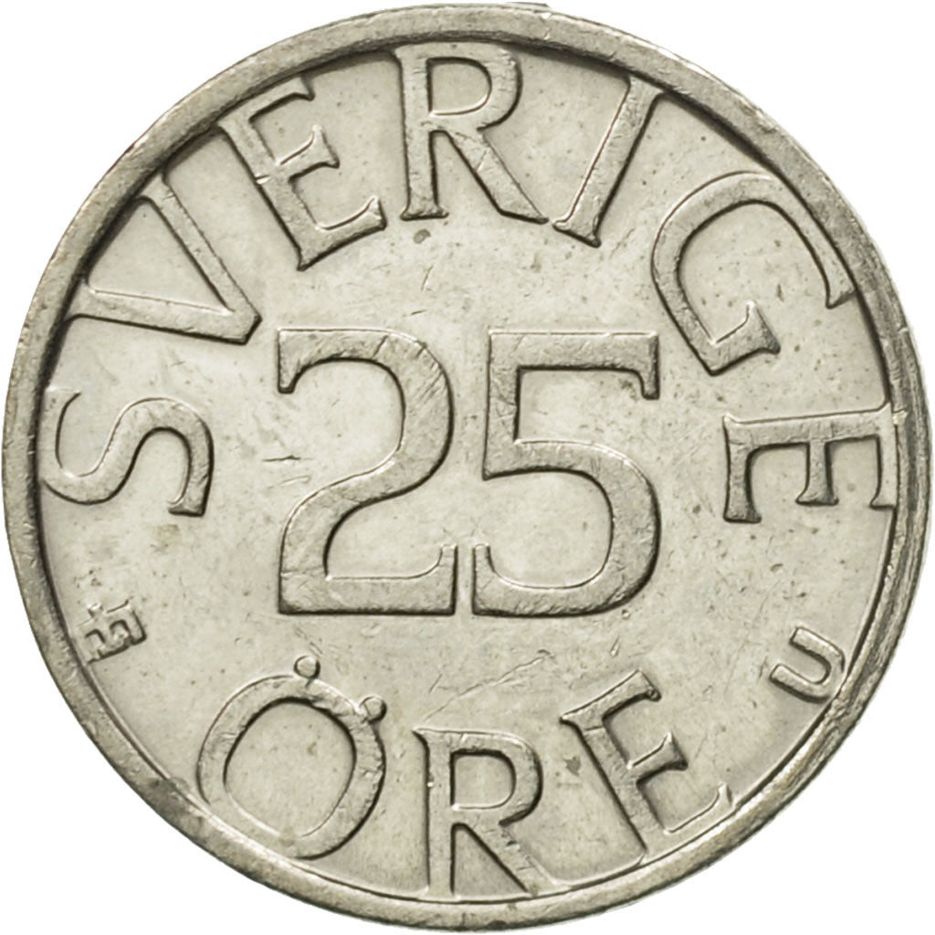 Coin, Sweden, Carl XVI Gustaf, 25 Öre, 1981, AU(55-58), Copper-nickel, KM:851