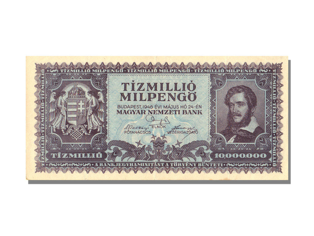 Hungary, 10 Million Milpengö, 1946, KM #129, 1946-05-24, UNC(63)