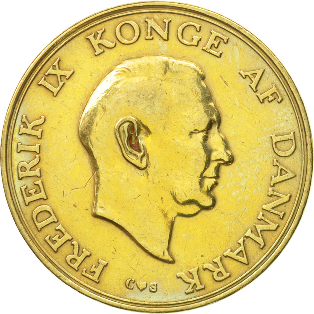 Coin, Denmark, Frederik IX, Krone, 1957, Copenhagen, AU(55-58), Aluminum-Bronze