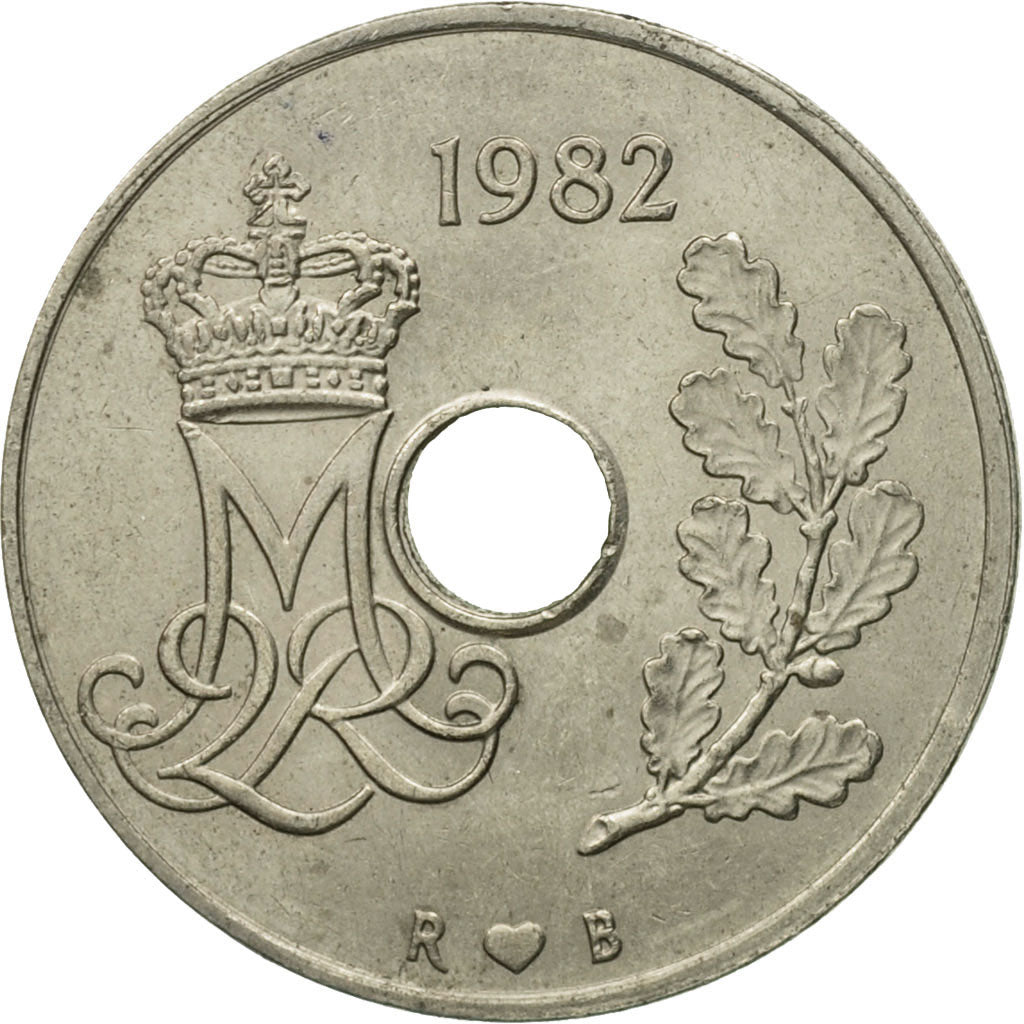 Moneta, Dania, Margrethe II, 25 Öre, 1982, Copenhagen, EF(40-45)