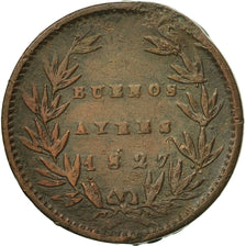 Coin, Argentina, BUENOS AIRES, 5/10 Réal, 1827, F(12-15), Copper, KM:3