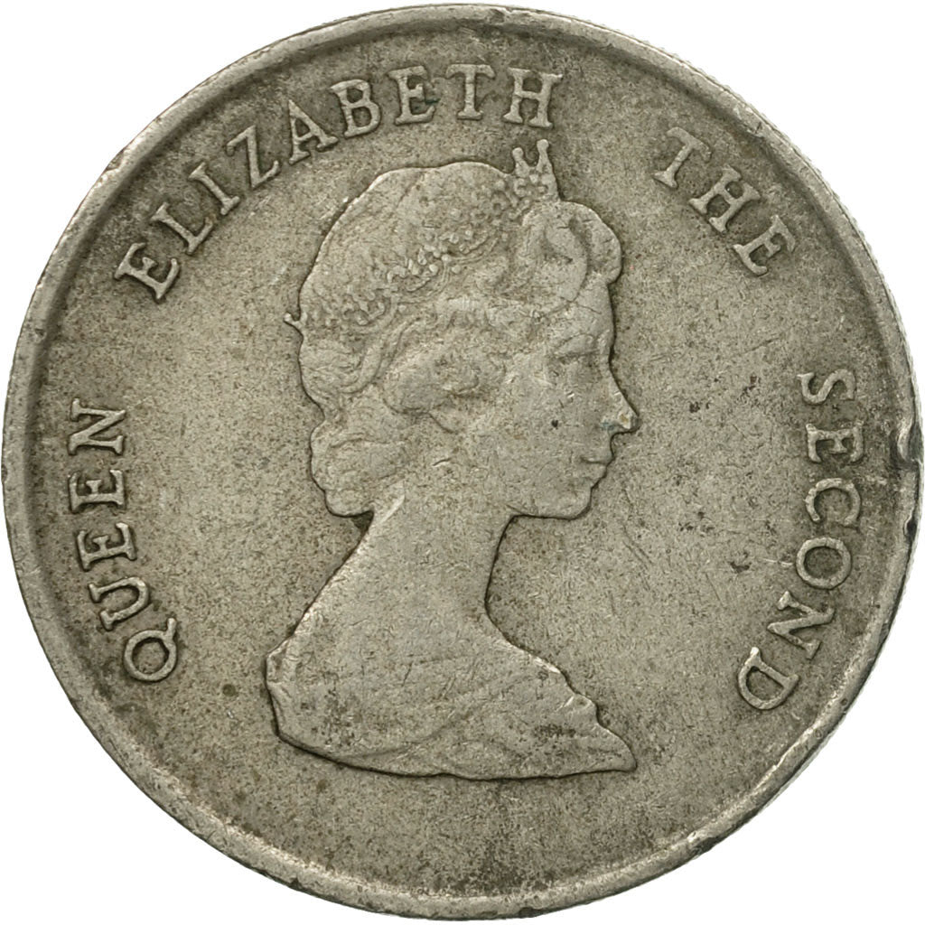 Coin, East Caribbean States, Elizabeth II, 25 Cents, 1987, VF(20-25)