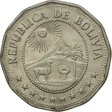 Coin, Bolivia, 25 Centavos, 1972, AU(50-53), Nickel Clad Steel, KM:193