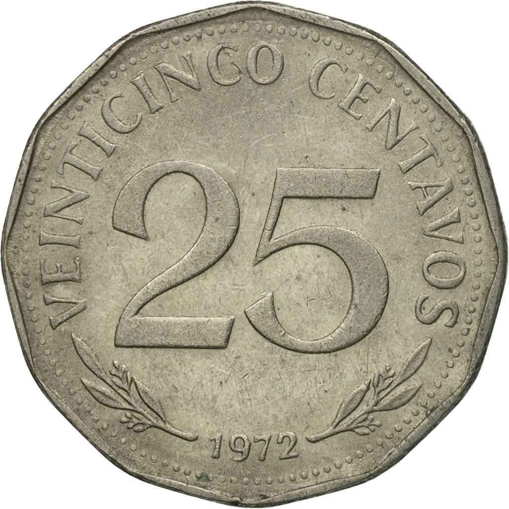 Moneda, Bolivia, 25 Centavos, 1972, MBC+, Níquel recubierto de acero, KM:193