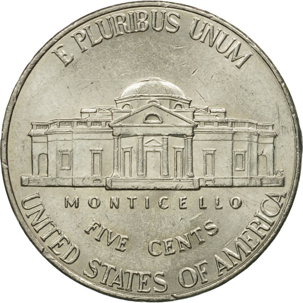 Monnaie, États-Unis, Jefferson large facing portrait - Enhanced Monticello