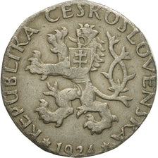 Monnaie, Tchécoslovaquie, Koruna, 1924, TB, Copper-nickel, KM:4
