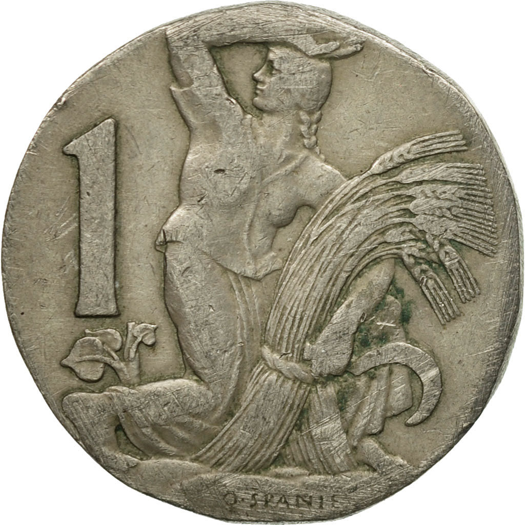 Coin, Czechoslovakia, Koruna, 1924, VF(20-25), Copper-nickel, KM:4