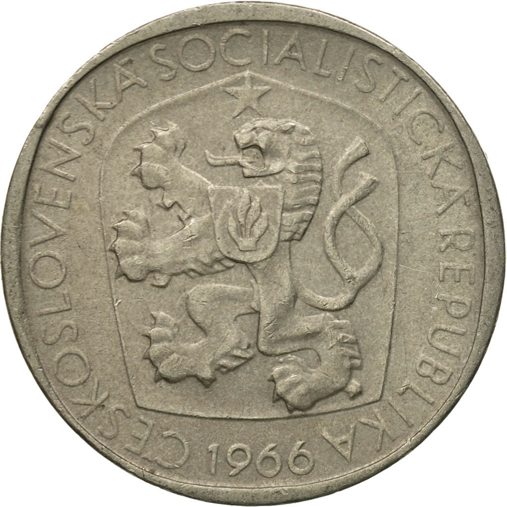 Coin, Czechoslovakia, 3 Koruny, 1966, EF(40-45), Copper-nickel, KM:57
