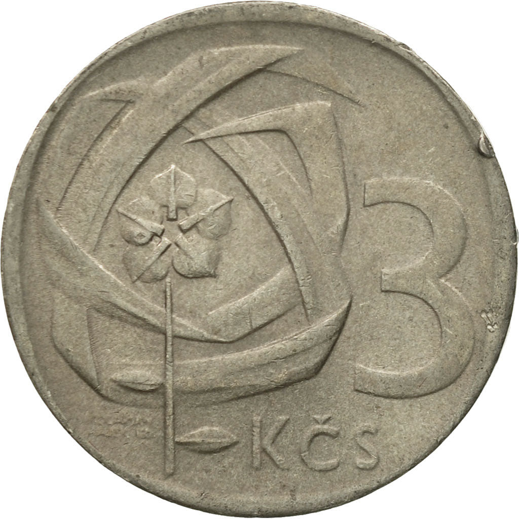 Coin, Czechoslovakia, 3 Koruny, 1966, EF(40-45), Copper-nickel, KM:57