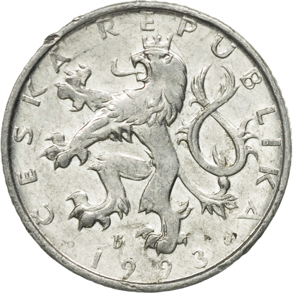 Münze, Tschechische Republik, 50 Haleru, 1993, SS, Aluminium, KM:3.1
