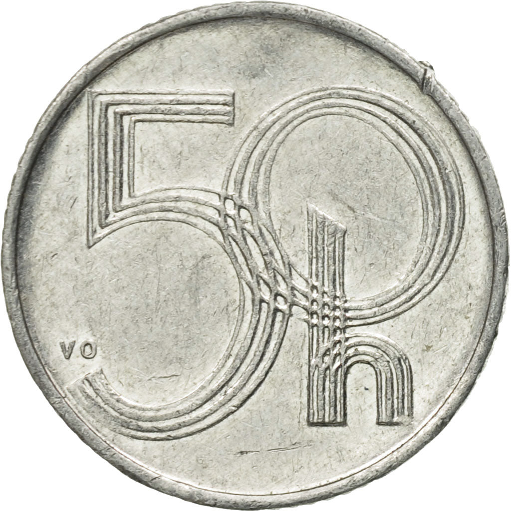 Münze, Tschechische Republik, 50 Haleru, 1993, SS, Aluminium, KM:3.1