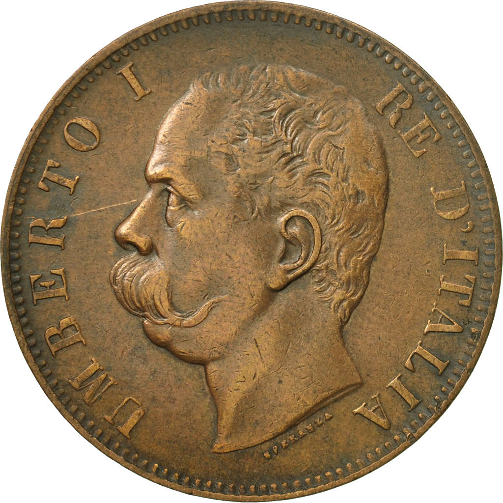 Moneta, Italia, Umberto I, 10 Centesimi, 1893, Birmingham, BB+, Rame, KM:27.1