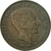 Moneda, España, Alfonso XII, 10 Centimos, 1878, Madrid, MBC+, Bronce, KM:675