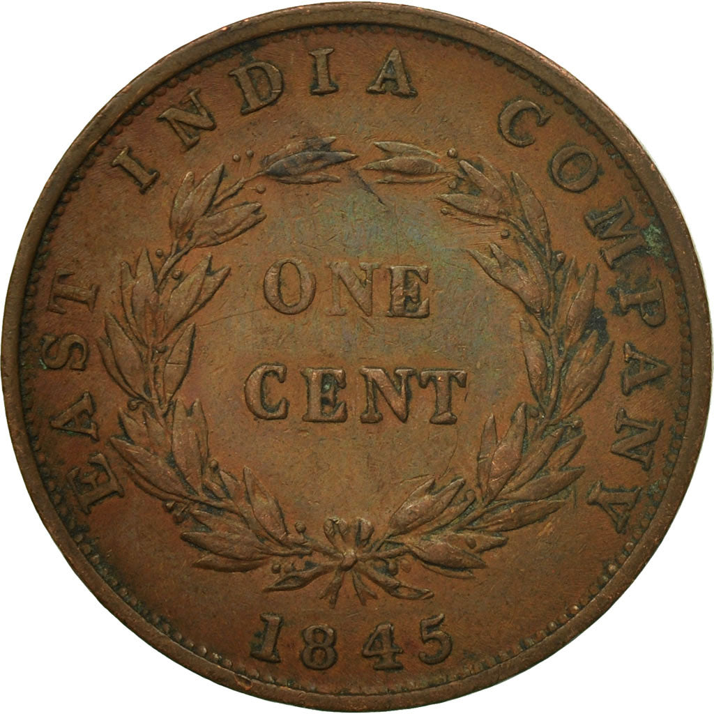 Coin, Straits Settlements, Victoria, Cent, 1845, EF(40-45), Copper, KM:3