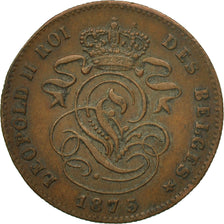 Coin, Belgium, Leopold II, 2 Centimes, 1875, AU(55-58), Copper, KM:35.1