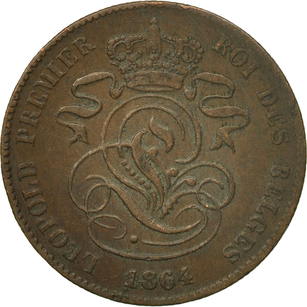 Moneta, Belgio, Leopold I, 2 Centimes, 1864, BB, Rame, KM:4.2