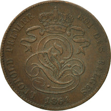 Moneta, Belgio, Leopold I, 2 Centimes, 1864, BB, Rame, KM:4.2